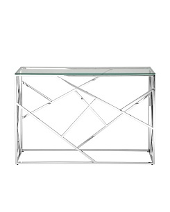 Консоль NICOS прозрачное стекло, сталь серебро